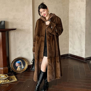 Nuovo <span class=keywords><strong>Cappotto</strong></span> di Pelliccia di <span class=keywords><strong>Visone</strong></span> Vellutato di Lusso da Donna Giacca Extra Lunga Capospalla di <span class=keywords><strong>Visone</strong></span> d'Importazione Premium <span class=keywords><strong>Cappotto</strong></span> Invernale di Pelliccia di <span class=keywords><strong>Visone</strong></span> di Alta Gamma - Product Image 3