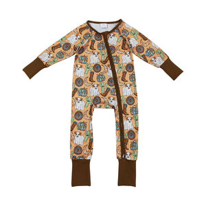 Pelele de Otoño de calabazas occidentales de manga larga de punto RTS al por mayor con cierre de cremallera para Niñas Ropa de diseño de Primavera/otoño - Product Image 1