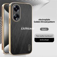 Funda de teléfono lisa de piel de seda dorada resistente a impactos de diseño único Lichicase para OPPO F23 A1 carcasa de teléfono personalizada