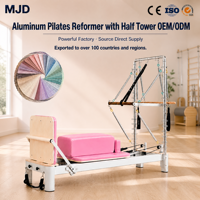 Machine de Pilates Reformer multifonctionnelle avec demi-tournebiquette, ressorts, sangles et barre pour le renforcement musculaire du corps entier et la rééducation physique