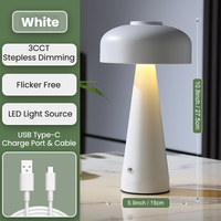 Lampe de table rechargeable à commande tactile fonctionnant sur piles, décoration d'intérieur, lampe de table de restaurant, 3 couleurs, gradation progressive sans fil