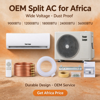 Climatiseur Inverter OEM Split 9000 12000 18000 24000 BTU Compresseur T3 220V 50Hz Vente en Gros pour Projets d'Ingénierie en Afrique