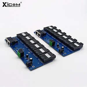Convertidor de Medios de Fibra Óptica XICOM, 6 Fibras, 2 Eléctricas, Fibra Única/Dual, Placa PCBA RJ45, DC 5V, LAN Cableada - Product Image 1