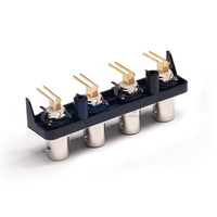 Conector BNC Hembra de 50 Ohmios, Ángulo Recto, 1x4 Puertos, Montaje en Panel PCB para Equipos de Prueba RF