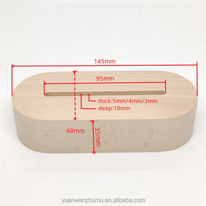Đèn Led 3d 5V Usb Đế Đèn Ngủ Bằng Gỗ Hình Bầu Dục Để Chiếu Sáng Laser Bệ Đèn Led Acrylic Mica - Product Image 2
