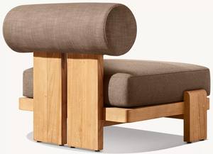 เก้าอี้โซฟาไม้แบบมินิมอลสำหรับนั่งเดี่ยว ชุดเฟอร์นิเจอร์สวนกลางแจ้ง วัสดุไม้สัก - Product Image 4