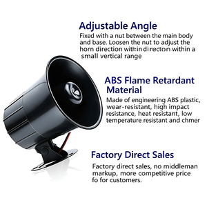 Sirena con Cable de 12V CC, 115dB, Altavoz de Alarma <span class=keywords><strong>para</strong></span> Exteriores, Carcasa de ABS, Detección de 50-100m, Volumen Ajustable - Product Image 4