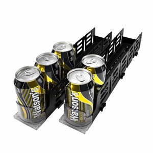 Hypermarket Retail Shop Gravity Feed <b>Drink</b> Sliding <b>Rack</b> Auto Push Beverage Can Bottle Organizer Commercial Shelf Separator - Product Image 1