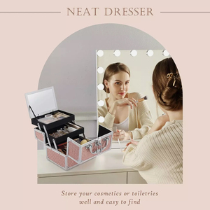 Custom Logo Cosmetic Storage <b>Box</b> with Locking System - Adjustable Aluminum <b>Makeup</b> Organizer for Nail Teeth Whitening Training - Product Image 5