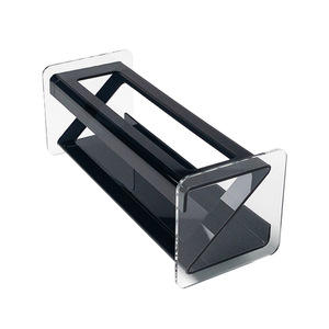 Organisateur de magazines en acrylique 24x10x10cm, support de rangement de bureau ambre et brun foncé pour la décoration de la maison - Product Image 4