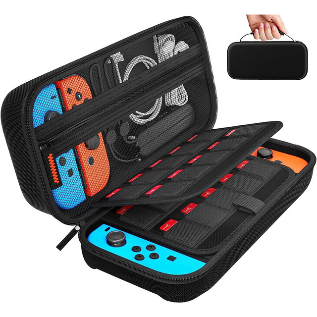 Portable Protective Cover Hard Shell Travel Carrying Case for Nintendo Switch / Switch OLED With 20 Game Cartridges