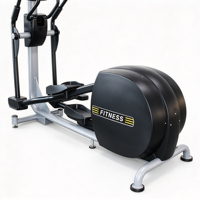 Appareil de fitness elliptique de luxe commercial, course de 450 mm, résistance magnétique bidirectionnelle, écran LED