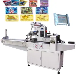 GZB Game Card Feeding Packing Labeling Machine Toy Buildable Puzzle Card Insert Flowpack Pillow Packaging Machine
