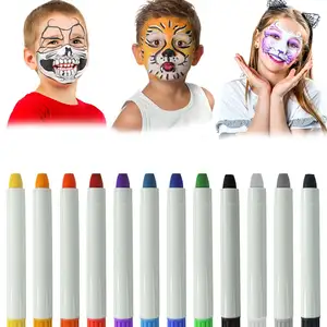 KHY New Arrival OEM Skin Art Gel Washable Bodi Marker Painting Kit Kid Colored Wax Stick For Body Sport Makeup Face Paint Crayon