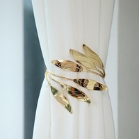 Cinq feuilles de plantes, boucle de rideau en corde torsadée, idéale pour la décoration moderne de la maison, salon, décoration élégante de fenêtre