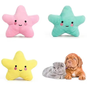 <b>Soft</b> Cotton Plush Dog Chew <b>Toy</b> <b>Stuffed</b> Shape Small Star Interactive Cat Dogs Puppy Squeaky <b>Toys</b> Training Teeth Cleaning - Product Image 2