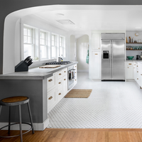 Armoire de cuisine en chêne DAIYA avec tiroir à LED, design personnalisé