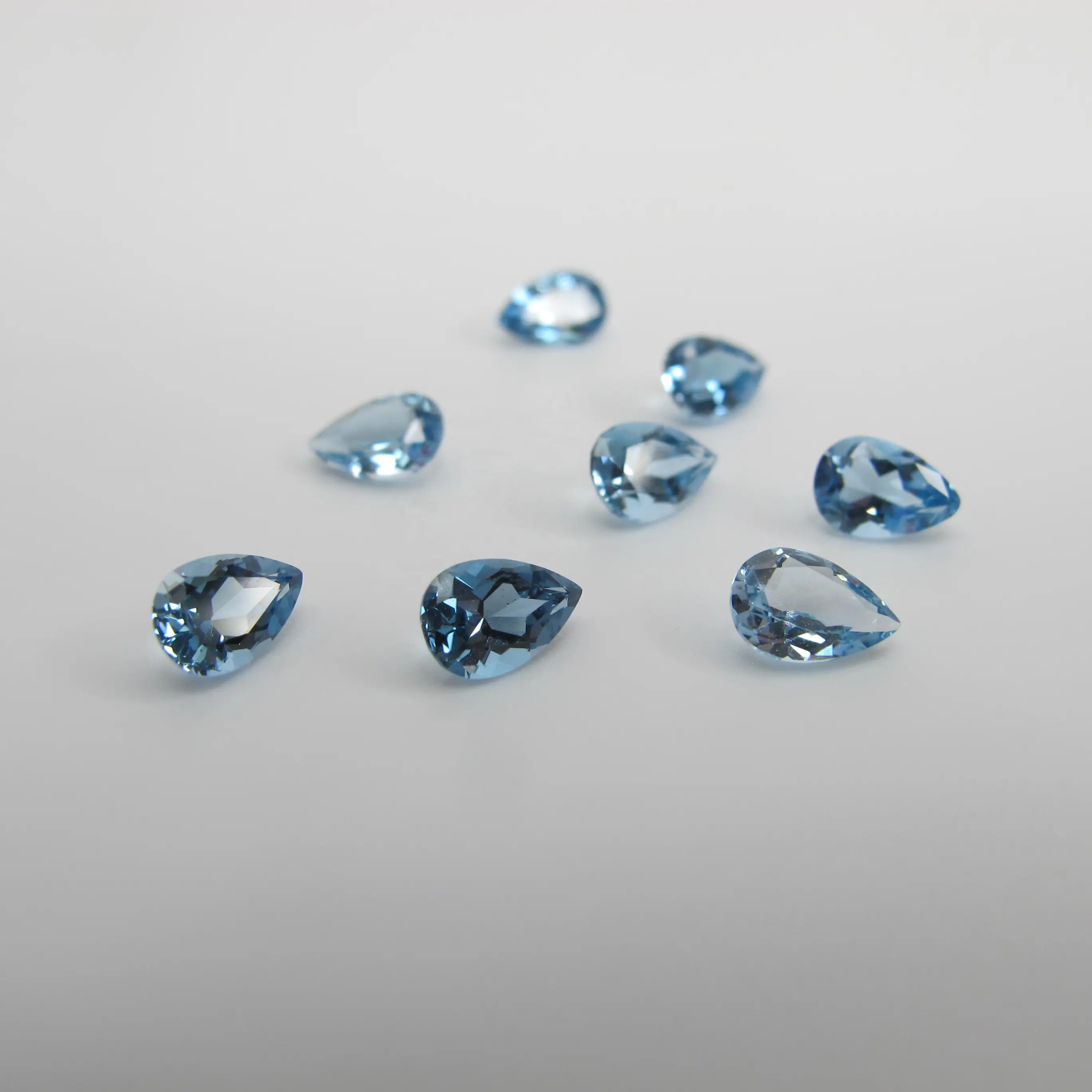 Abiding 4*6 Mm Pear Shape Rough Stone Faceted Cut Natural London Blue Topaz Gemstone Loose Beads For Jewelry Making