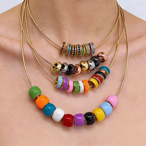 Perle en émail et zircon à grand trou de style européen, compatible avec les bracelets, colliers, boucles d'oreilles <span class=keywords><strong>Pandora</strong></span>, accessoires et fournitures pour la fabrication de bijoux R83 - Product Image 1