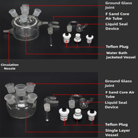 Cellule électrolytique scellée monocouche à cinq ports Ex-Lab, cellule électrolytique thermostatée à double enveloppe pour bain-marie