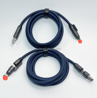 Kabel Pengisian Daya Cepat Tipe-C BJC 48H 240W Biru Dongker 4-in-1 Multi-Port Flash Charge Konduktor Tembaga Murni USB a untuk iPhone