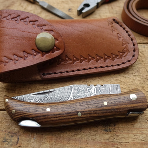 Couteau pliant de survie et de chasse en acier Damas torsadé, dureté 58-60 HRC, garantie 3 ans, qualité industrielle pour les détaillants - Product Image 3