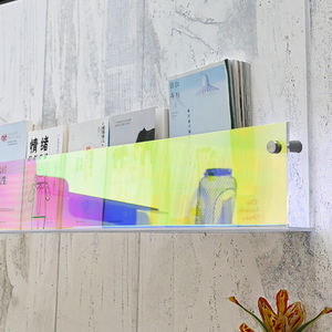 Estantería acrílica iridiscente de estilo minimalista, estante de exhibición montado en la pared para decoración de librería, estante de exhibición Acrílico - Product Image 3