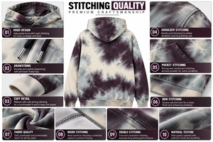 Sudadera con Capucha Unisex Tie-Dye, Corte Holgado, Tejido de Punto, Informal, Otoñal, con Bolsillo, 100% Algodón - Product Image 6