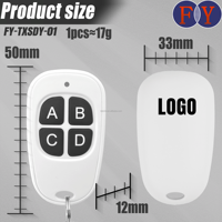 Télécommande sans fil ronde blanche à 4 canaux personnalisée Touches ABCD Matériau ABS Type métallique Télécommande pour copieur