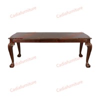 Ensemble de salle à manger de style classique américain pour petit espace, table à manger rectangulaire en bois massif avec 6 chaises en bois