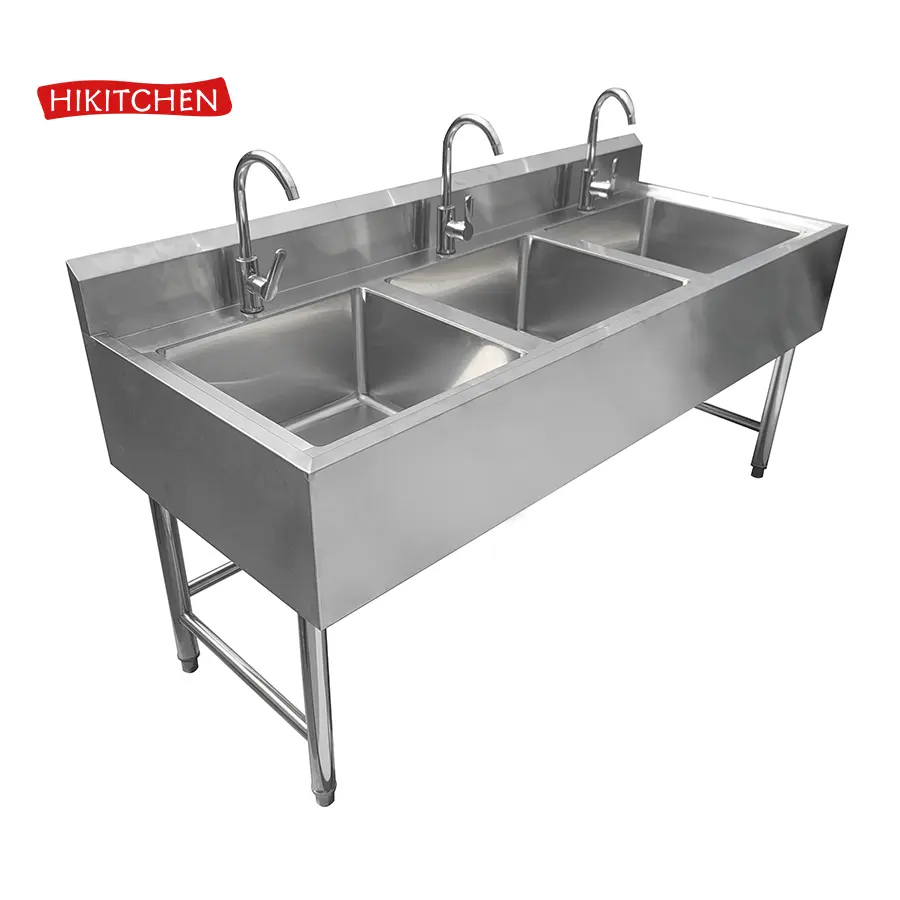 Cina produttore commerciale utilità Inox acciaio Inox 304 201 lavello lavello cucina 3 vano lavello con rubinetto