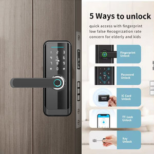 Tuya Smart o TTlock App Control Smart Electronic Door Lock con mango compatible con contraseña de huella dactilar Desbloqueo App Management - Product Image 2