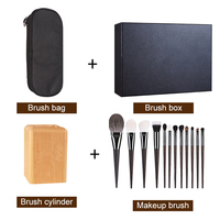 Lot de 12/15/18/40 pièces de pinceaux de maquillage professionnel en poils de chèvre naturels de luxe de haute qualité avec logo personnalisé