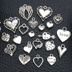Custom Chrome Puffy Bling <strong>Silver</strong> <strong>Large</strong> Black <strong>Locket</strong> 3D Heart Charm Pendant 40mm Metallic for Jewelry Making OEM Factory - Product Image 1