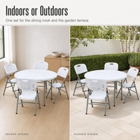 Ensemble table et chaises pliantes rondes directement de l'usine, table pliante en plastique de 1,2 m et 8 chaises pour la location d'événements, vente en gros