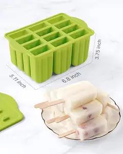 Molde de plástico para paletas de niños, molde de forma triangular rectangular hecho a mano con palos