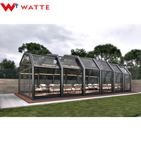 Grande maison toutes saisons en aluminium et verre Design moderne Serre préfabriquée en polycarbonate Salle de soleil Solarium Serre pour villas