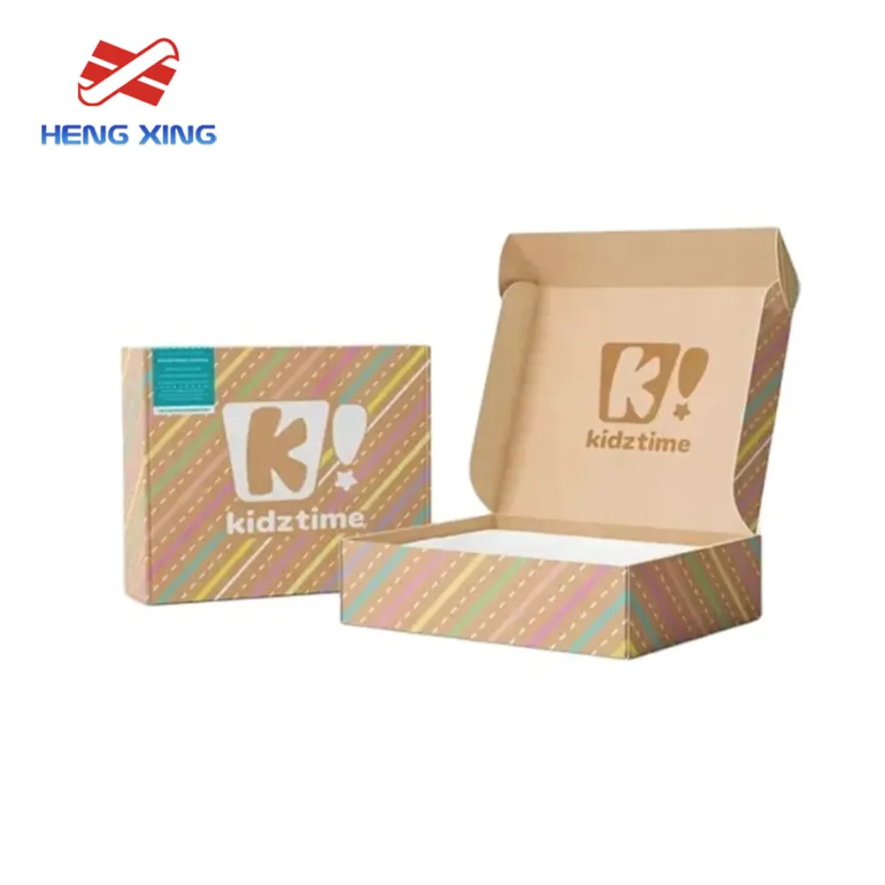 HENGXING Custom logo small white black pink kraft corrugated cardboard gift package box carton packaging paper shipping box