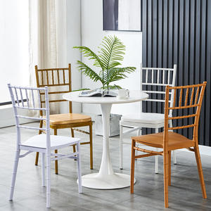Venta al por mayor de alta calidad Durable apilable PP plástico blanco banquete Hotel Tifanny Chiavari boda silla comedor sillas para eventos - Product Image 1