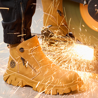 Botas de Trabajo con Puntera de Acero, Cierre Lateral, Antideslizantes, Anti-Impactos, Anti-Pinchazos, Impermeables, para Construcción Industrial