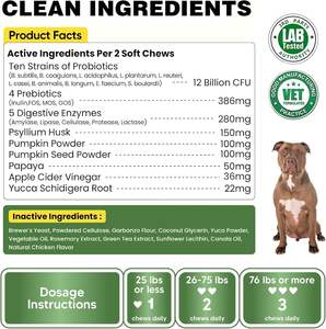 Probióticos para Perros con Prebióticos, Marca Privada OEM ODM, Promueve un Microbioma Intestinal Equilibrado, Refuerza la Salud Inmunológica, Masticables Blandos - Product Image 5