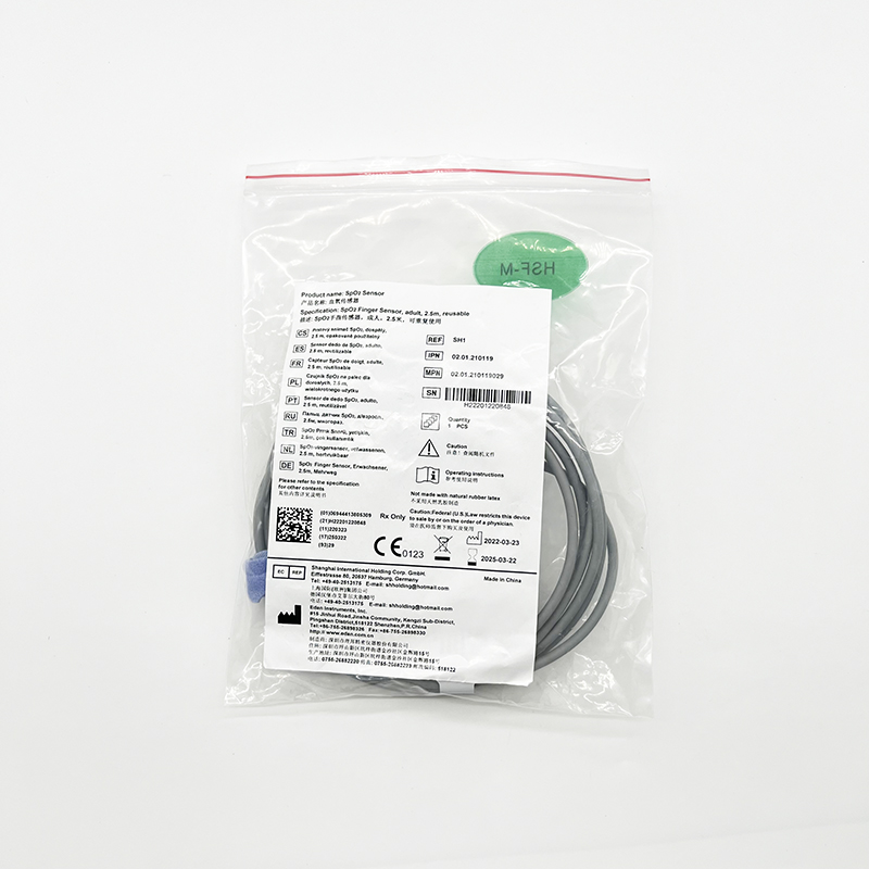 6pin 60 degree original Edan spo2 sensor, 3m