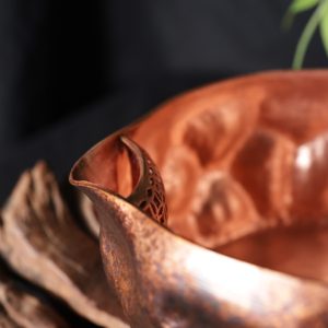 Cafetière turque en cuivre pur martelé, faite à la main, mini chauffe-lait avec bec verseur filtrant, petite casserole avec poignée en bambou naturel - Product Image 4