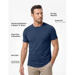 Camiseta de Manga Larga para Hombre FOXA, Paquete de 3, Cuello Redondo, Algodón, Transpirable, Estilo Hip Hop - Product Image 3