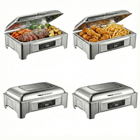 Allnice Edelstahl Elektrischer Buffet-Speisenwärmer Kommerzieller Chafing Dish für Restaurant Catering Hotel Ausstattung