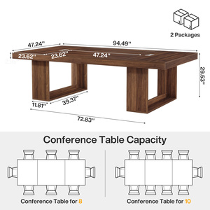 Large Modern Wooden Steel Plastic Conference <b>Table</b> <b>Office</b> Meeting Room Boardroom Cable Management Cabinet Base High Quality - Product Image 2