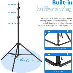 In the Trend Metal Tripod Phone Stand Holder Twist <b>Lock</b> Extendable 2.1M 5kg Load Capacity 3-Year Warranty for LED Ring Light - Product Image 3
