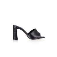 Chaussures pour femmes au design moderne et élégant, à talon bloc, style simple à enfiler, effet croco
