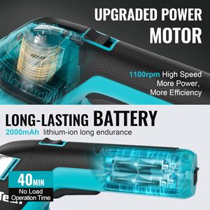 Taille-haie et cisailles à gazon sans fil 3-en-1 à batterie lithium-ion 3,6 V avec perche télescopique à roulettes de 50 po pour jardin et pelouse - Product Image 4