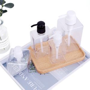 Distributeur de savon carré transparent 150 ml avec pompe, flacon vide rechargeable pour lotion et savon liquide de salle de bain – NOUVEAU - Product Image 3